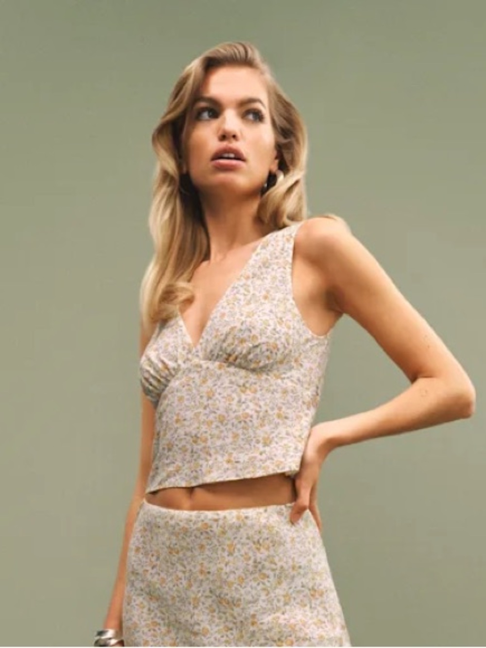 Reformation Ryan Top Yellow Floral Size 6